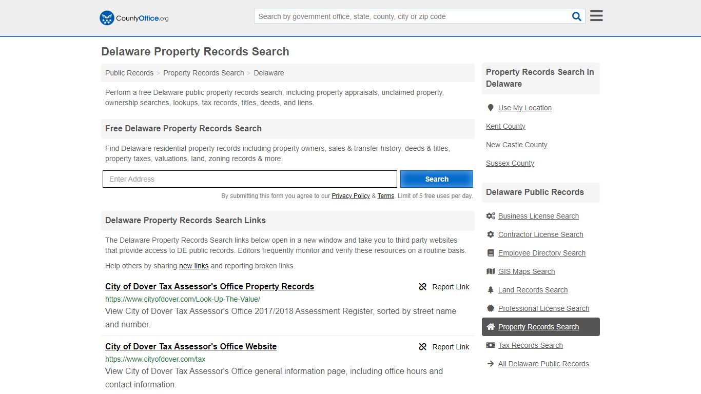Delaware Property Records Search - County Office